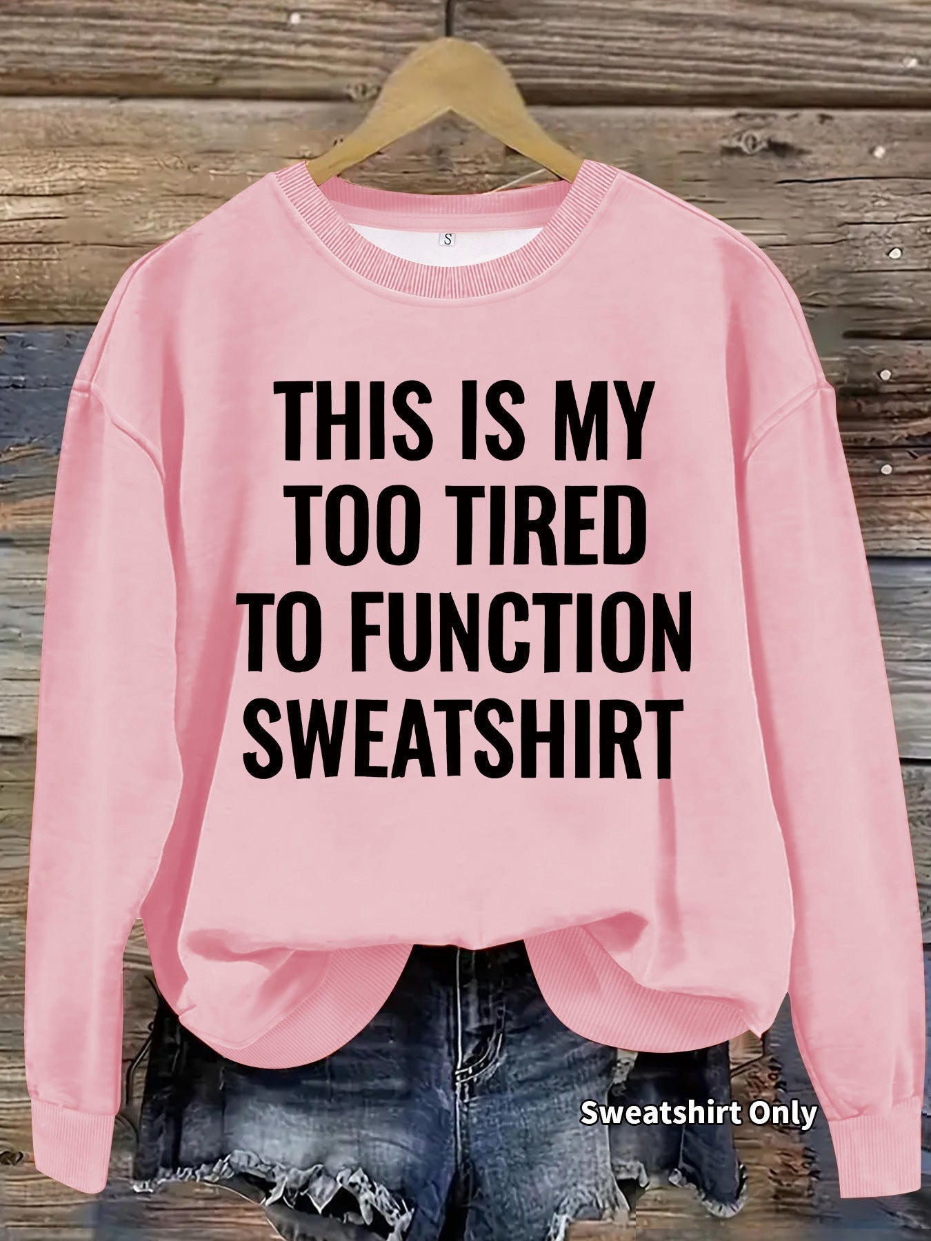 Slogan pattern printed round neck sweatshirt