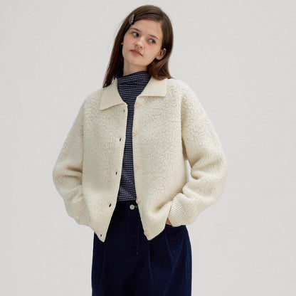 Women's Elegant  Warm Thick Lamb Fur Coat