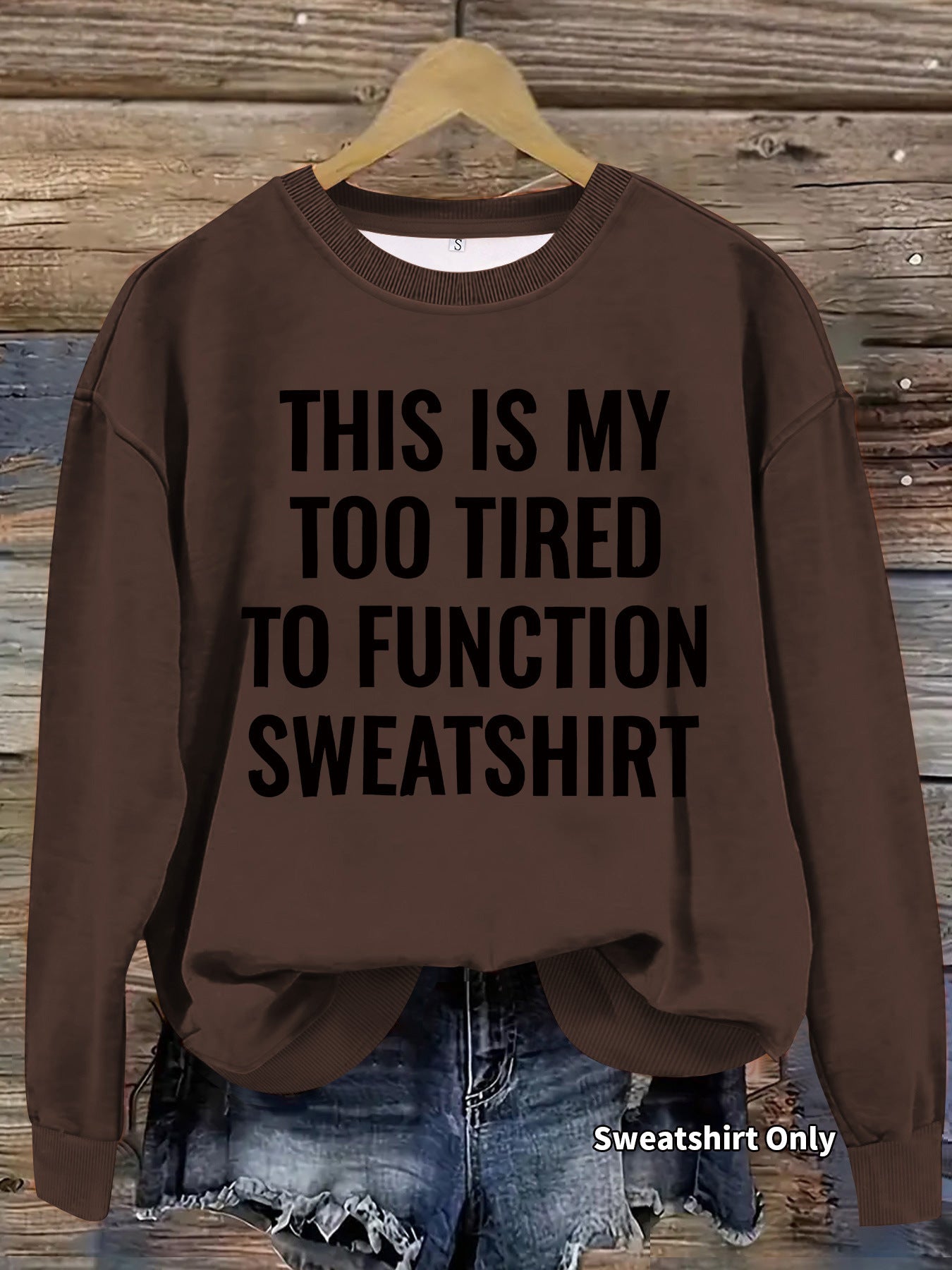 Slogan pattern printed round neck sweatshirt
