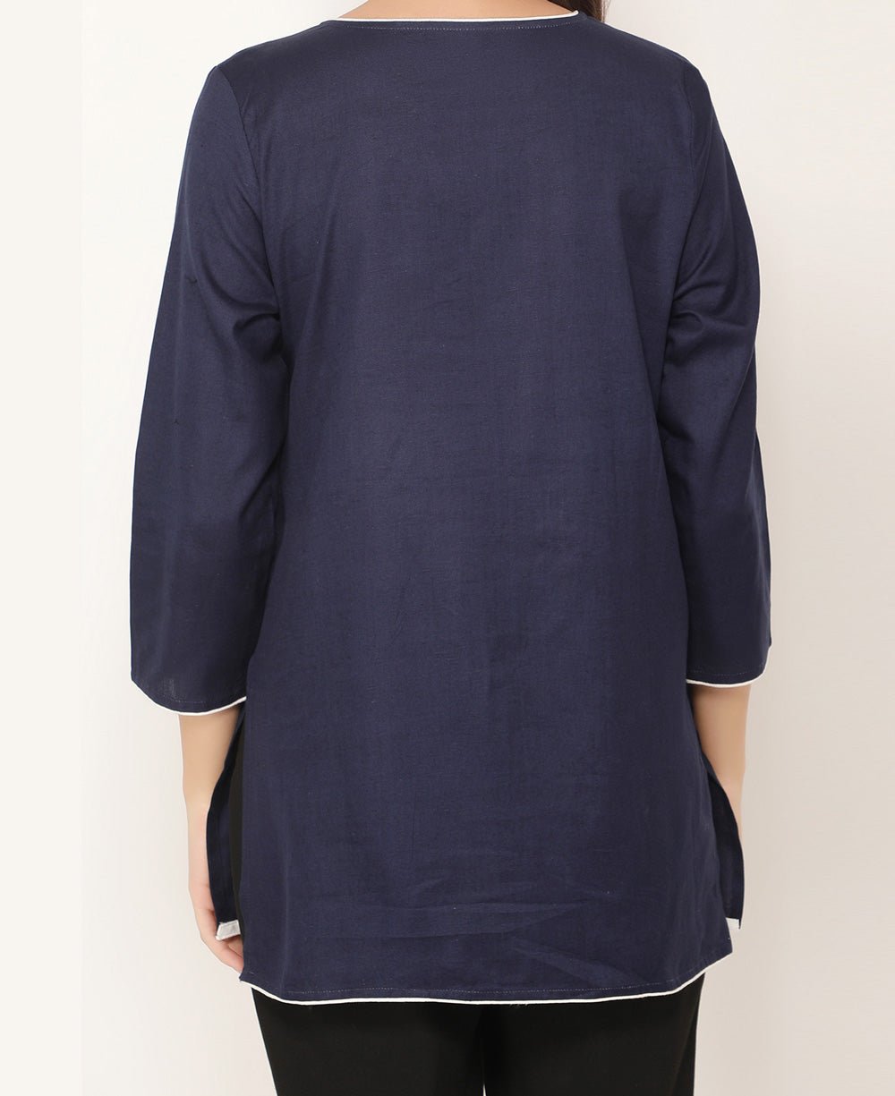 Through It All The Lotus Flower Bloom Blue Tunic Top