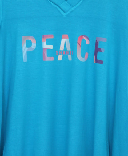 Tranquility Tunic Top with Peace, Shanti Inspirational Design